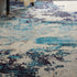 2' X 4' Ivory And Teal Blue Abstract Power Loom Non Skid Area Rug